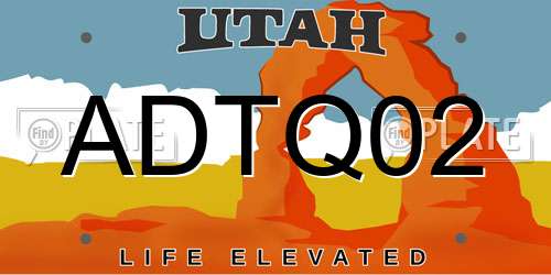 ADTQ02 Utah License Plate
