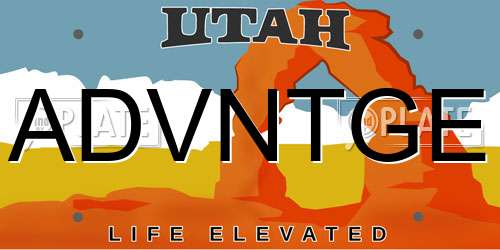 ADVNTGE Utah License Plate