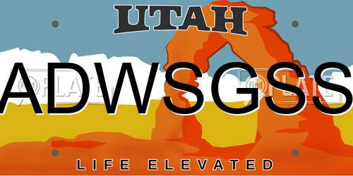 ADWSGSS Utah License Plate