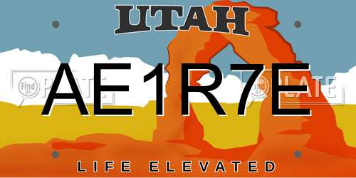 AE1R7E Utah License Plate