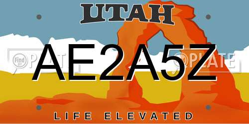 AE2A5Z Utah License Plate
