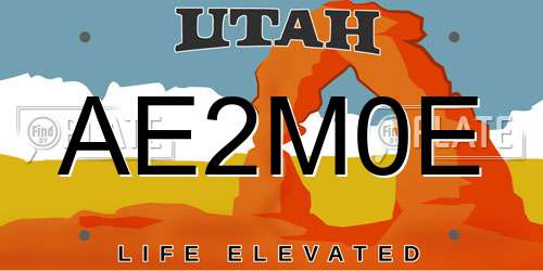 AE2M0E Utah License Plate