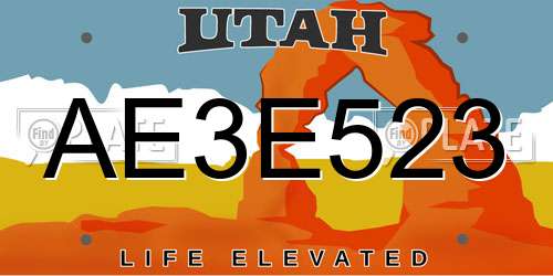 AE3E523 Utah License Plate