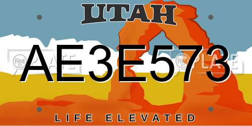 AE3E573 Utah License Plate