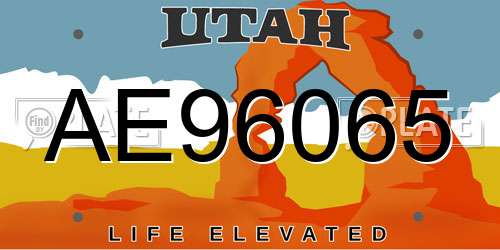 AE96065 Utah License Plate