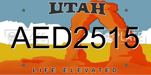 AED2515 Utah License Plate