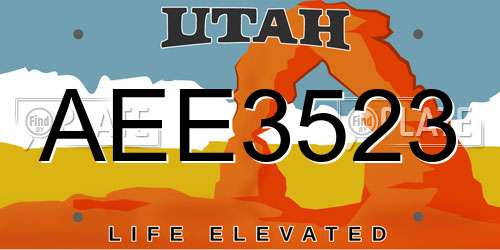 AEE3523 Utah License Plate
