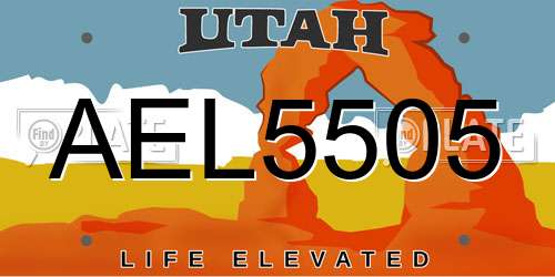 AEL5505 Utah License Plate