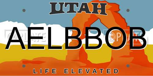 AELBBOB Utah License Plate