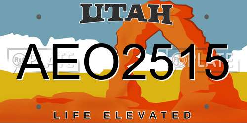 AEO2515 Utah License Plate