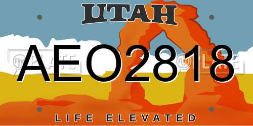 AEO2818 Utah License Plate