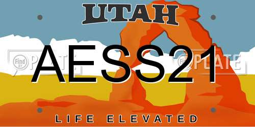 AESS21 Utah License Plate