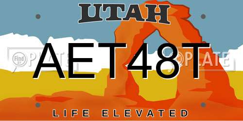 AET48T Utah License Plate