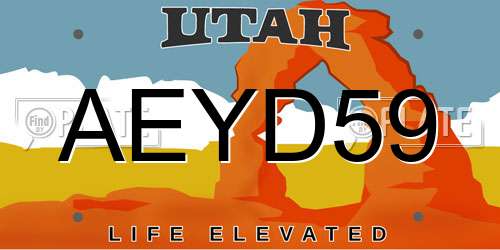 AEYD59 Utah License Plate