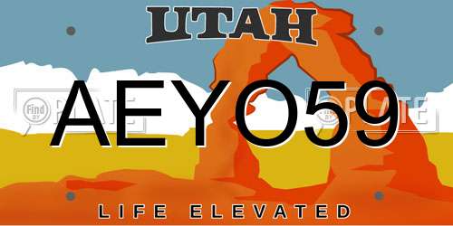 AEYO59 Utah License Plate