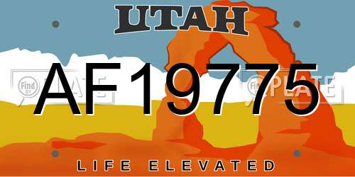 AF19775 Utah License Plate