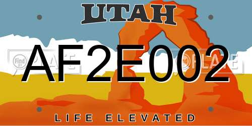 AF2E002 Utah License Plate