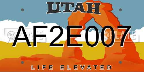 AF2E007 Utah License Plate