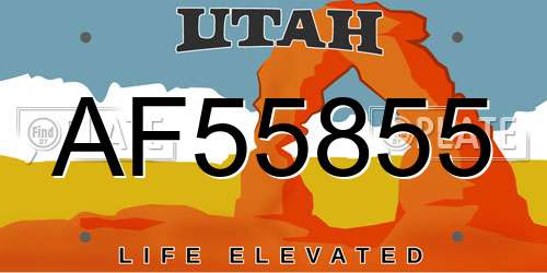 AF55855 Utah License Plate