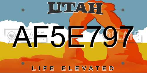 AF5E797 Utah License Plate