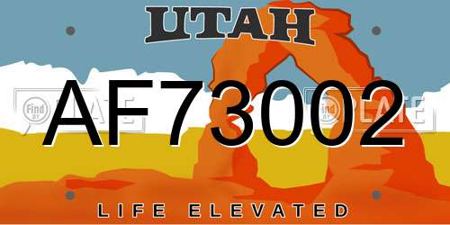 AF73002 Utah License Plate