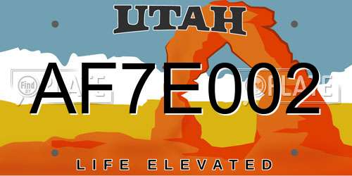 AF7E002 Utah License Plate