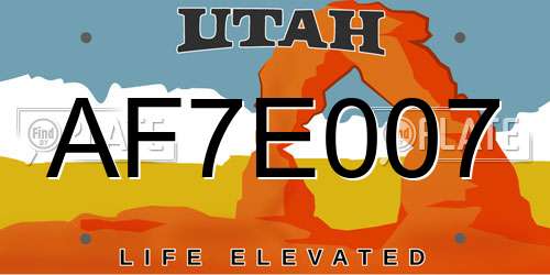 AF7E007 Utah License Plate