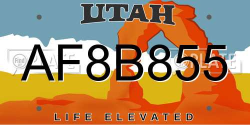 AF8B855 Utah License Plate
