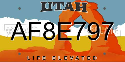 AF8E797 Utah License Plate