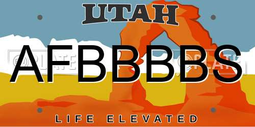 AFBBBBS Utah License Plate