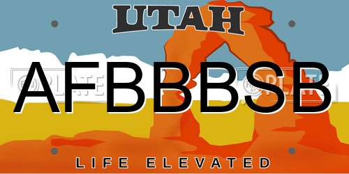 AFBBBSB Utah License Plate