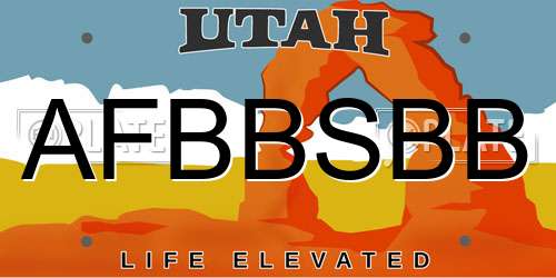 AFBBSBB Utah License Plate