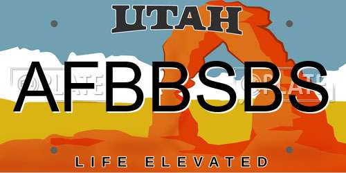 AFBBSBS Utah License Plate