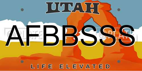 AFBBSSS Utah License Plate