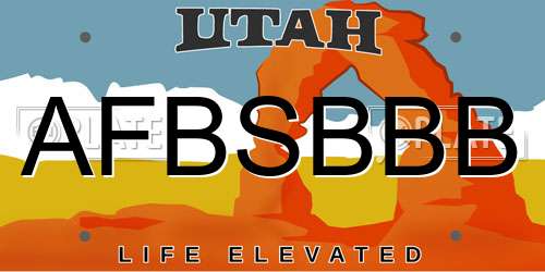 AFBSBBB Utah License Plate