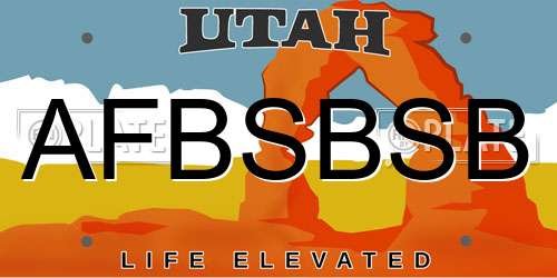AFBSBSB Utah License Plate