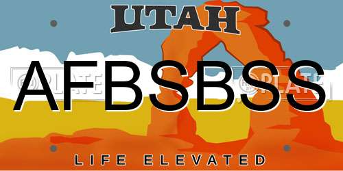 AFBSBSS Utah License Plate