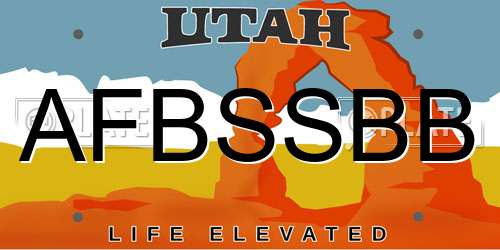 AFBSSBB Utah License Plate