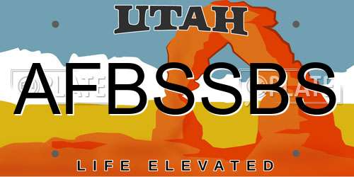 AFBSSBS Utah License Plate