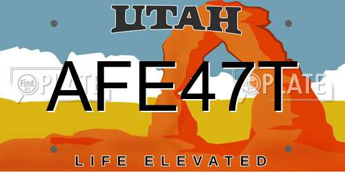 AFE47T Utah License Plate
