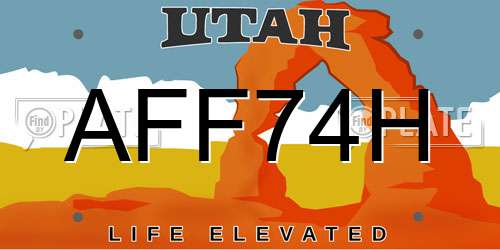 AFF74H Utah License Plate