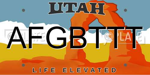 AFGBTTT Utah License Plate