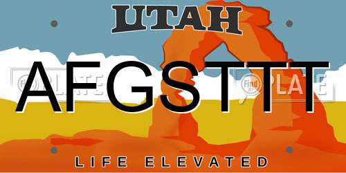 AFGSTTT Utah License Plate