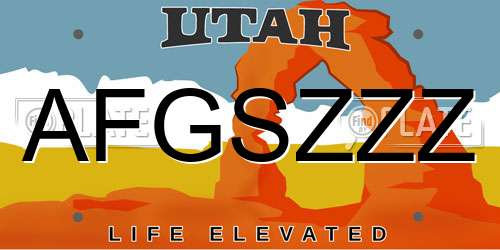 AFGSZZZ Utah License Plate