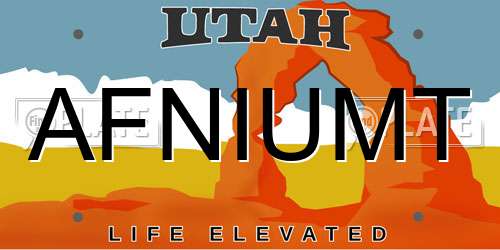AFNIUMT Utah License Plate