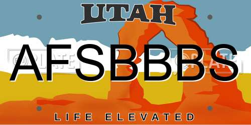AFSBBBS Utah License Plate