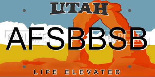 AFSBBSB Utah License Plate