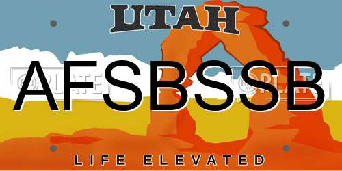 AFSBSSB Utah License Plate