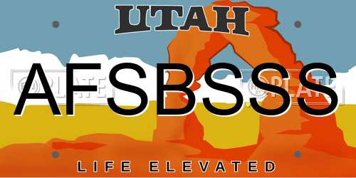 AFSBSSS Utah License Plate