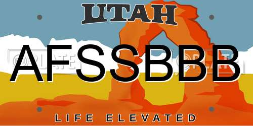 AFSSBBB Utah License Plate